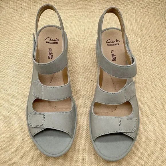 Clarks Shoes Clarks Reedly Juno Sandal Nubuck Triple Strap